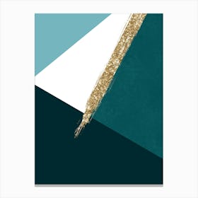 Teal and Gold Geometric Wall Print Canvas Print