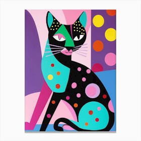 Cat With Polka Dots Canvas Print