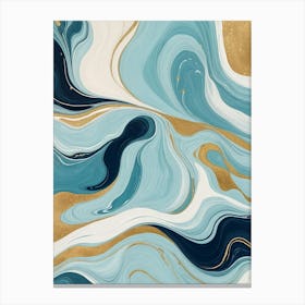 Blue Liquid Swirls Canvas Print