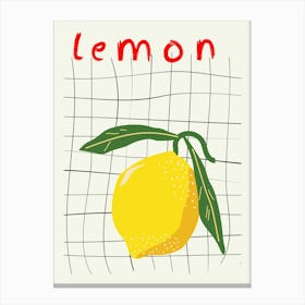 Lemon Grid Poster Canvas Print