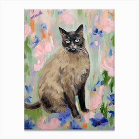 A Balinese Cat Painting, Impressionist Painting 2 Canvas Print