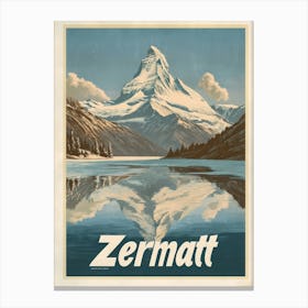 Aihrgdesign A Mid Century Modern Travel Poster For Zermatt 5 Canvas Print