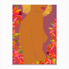 Nude Woman With Flowers 1 Canvas Print