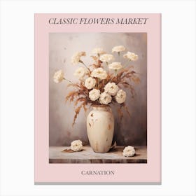 Classic Flowers Market Carnation Floral Poster 3 Canvas Print