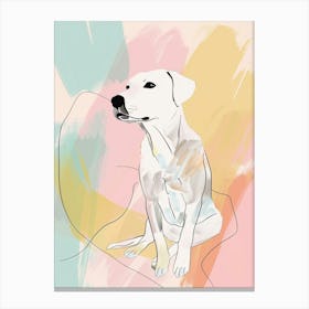 Pastel Labrador Dog Watercolour Line Illustration 1 Canvas Print