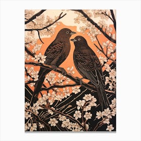 Art Nouveau Birds Poster Chimney Swift 3 Canvas Print