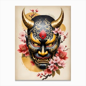Floral Irezumi The Traditional Japanese Tattoo Hannya Mask (37) Canvas Print