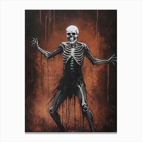 Dance With Death Skeleton Painting (10) Canvas Print
