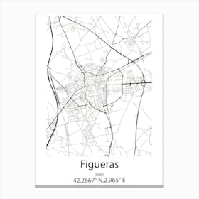 Figueras,Spain Minimalist Map Canvas Print