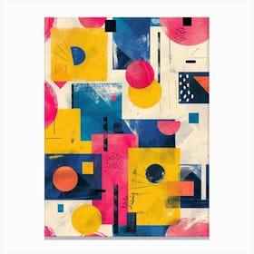 Playful And Colorful Geometric Shapes Arranged In A Fun And Whimsical Way 31 Canvas Print