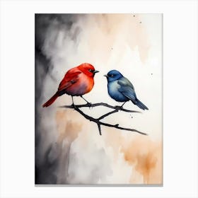 Birds On A Branch Canvas Print