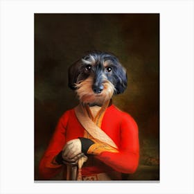 Hunter The Dachshund Pet Portraits Canvas Print