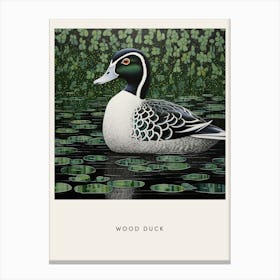 Ohara Koson Inspired Bird Painting Wood Duck 3 Poster Canvas Print