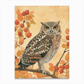 Burmese Fish Owl Japanese Painting 5 Canvas Print