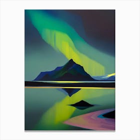Northern Lights Over An Icelandic Lagoon Canvas Print