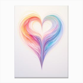 Swirly Delicate Rainbow Heart Canvas Print