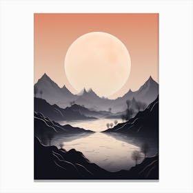 Moon Abstract Minimalist 1 Canvas Print