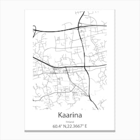 Kaarina,Finland Minimalist Map Canvas Print