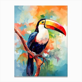 Colourful Watercolour Toucan 3 Canvas Print