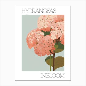 Hydrangeas In Bloom Flowers Bold Illustration 3 Canvas Print