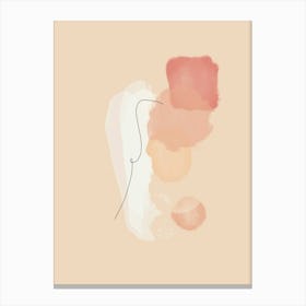 Peach Fuzz Modern Painting Canvas Print