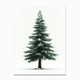 Spruce Tree Pixel Illustration 1 Canvas Print