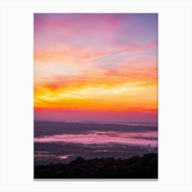 A Watercolor Creation Rich With Springs Flush Of Colors Backlit By The Glow Of The Summer Sunset (7) Canvas Print