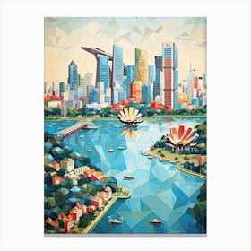 Singapore, Geometric Illustration 2 Canvas Print