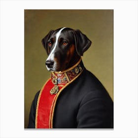 Plott Hound Renaissance Portrait Oil Painting Canvas Print