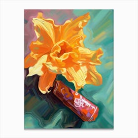 A Daffodil Oil Painting 2 Canvas Print