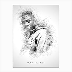 One Acen Rapper Sketch Canvas Print