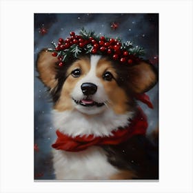 Christmas Corgi 1 Canvas Print