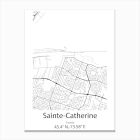 Sainte Catherine,Canada Minimalist Map Canvas Print