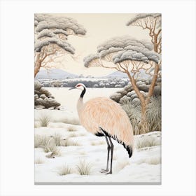 Winter Bird Painting Emu 1 Canvas Print