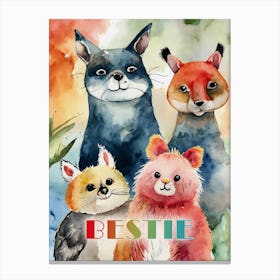 Bestie Animals Canvas Print