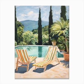 Sun Lounger By The Pool In San Marino Italy 2 Canvas Print