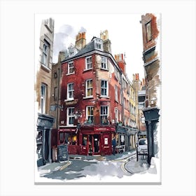 Southwark London Borough   Street Watercolour 3 Canvas Print