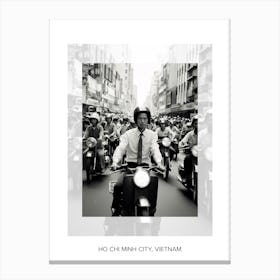 Poster Of Ho Chi Minh City, Vietnam, Black And White Old Photo 2 Canvas Print