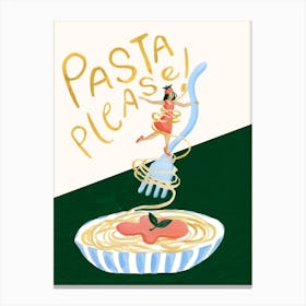 Pasta Please Modern Canvas Print