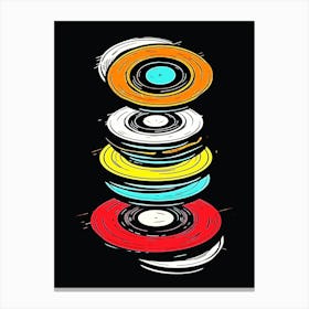 Vinyl Record Stack Canvas Print