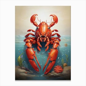 Happy Lobster Art Print Canvas Print