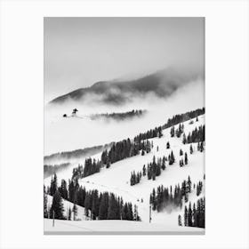 Bad Gastein, Austria Black And White Skiing Poster Canvas Print