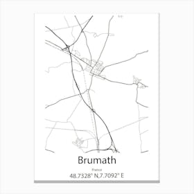 Brumath,France Minimalist Map Canvas Print