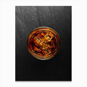 Whiskey glass — Food kitchen poster/blackboard, photo art Canvas Print