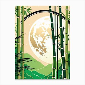 The Bamboo Moon In Japandi Canvas Print