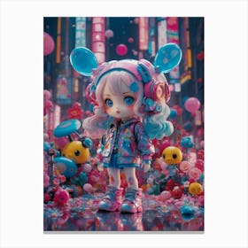 Doll In A City Canvas Print