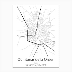 Quintanar De La Orden,Spain Minimalist Map Canvas Print