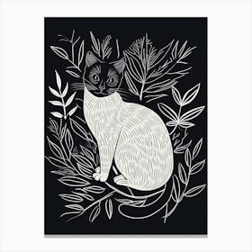 Siamese Cat Minimalist Illustration 3 Canvas Print