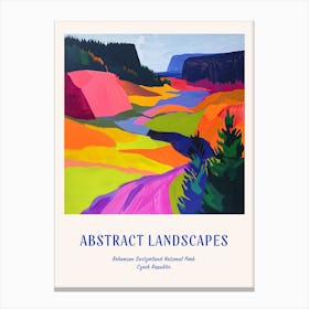 Colourful Abstract Bohemian Switzerland National Park Czech Republic 4 Poster Blue Canvas Print