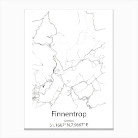 Finnentrop,Germany Minimalist Map Canvas Print